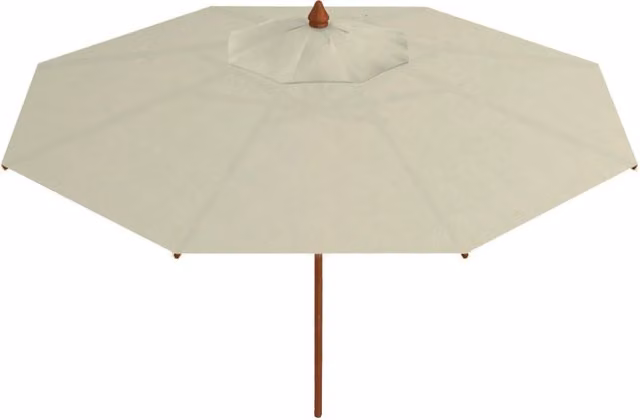 Ombrellone da Giardino Ø2,5 m Palo Ø48 mm in Legno Telo in Acrilico Danieli Havana Ecrù