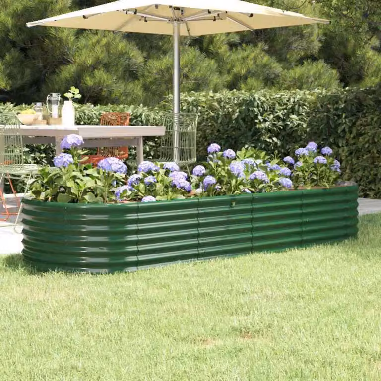 Letto rialzato da giardino vidaXL in acciaio zincato verde L: 224 cm, P: 80 cm, H: 36 cm