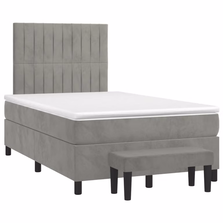 Maison Exclusive - Letto boxspring con materasso grigio chiaro 120x190 cm velluto