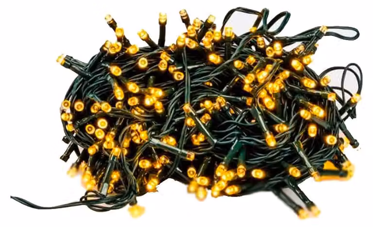 Catena luminosa a LED con 180 lampadine a luce calda, lunghezza 150 cm