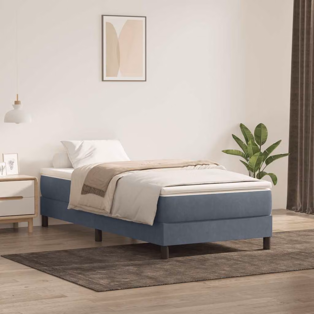 Maison Exclusive - Letto a Molle senza Materasso Grigio Scuro 90x220 cm Velluto