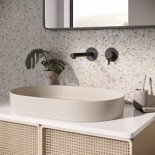 Herzbach SIRO BLACK Set di rubinetteria da lavabo a parete, 160 mm, nero opaco