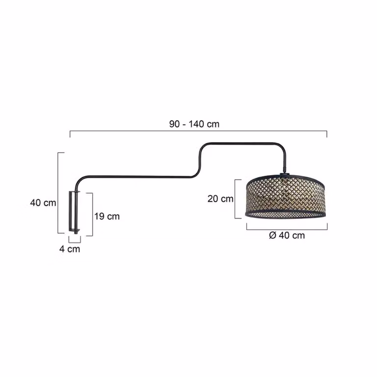 Steinhauer Applique da parete Bloeba, Nero, Soggiorno / Sala da pranzo, Metallo, Moderno, Applique