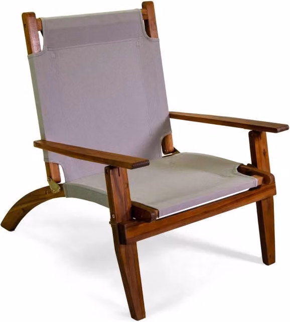 Poltrona legno Diane con tessuto grigio cm 76x89h91
