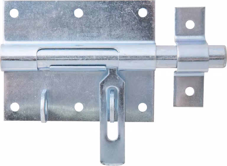 Alberts 863272 Bullone di bloccaggio, con anello allegato, zincato blu, piastra 90 x 73 mm, bullone Ø 13,5 mm, lunghezza totale 130 mm, set da 10