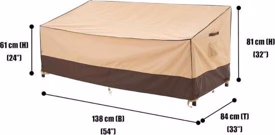 Copertura impermeabile e resistente ai raggi UV per lettino da esterno a 2 posti, dimensioni 138 x 84 x 61 cm o 81 cm.