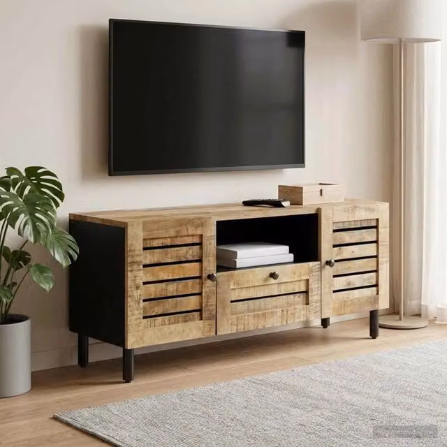 Armadio da soggiorno moderno vidaXL in legno di mango marrone L 105 x P 33 x H 46 cm