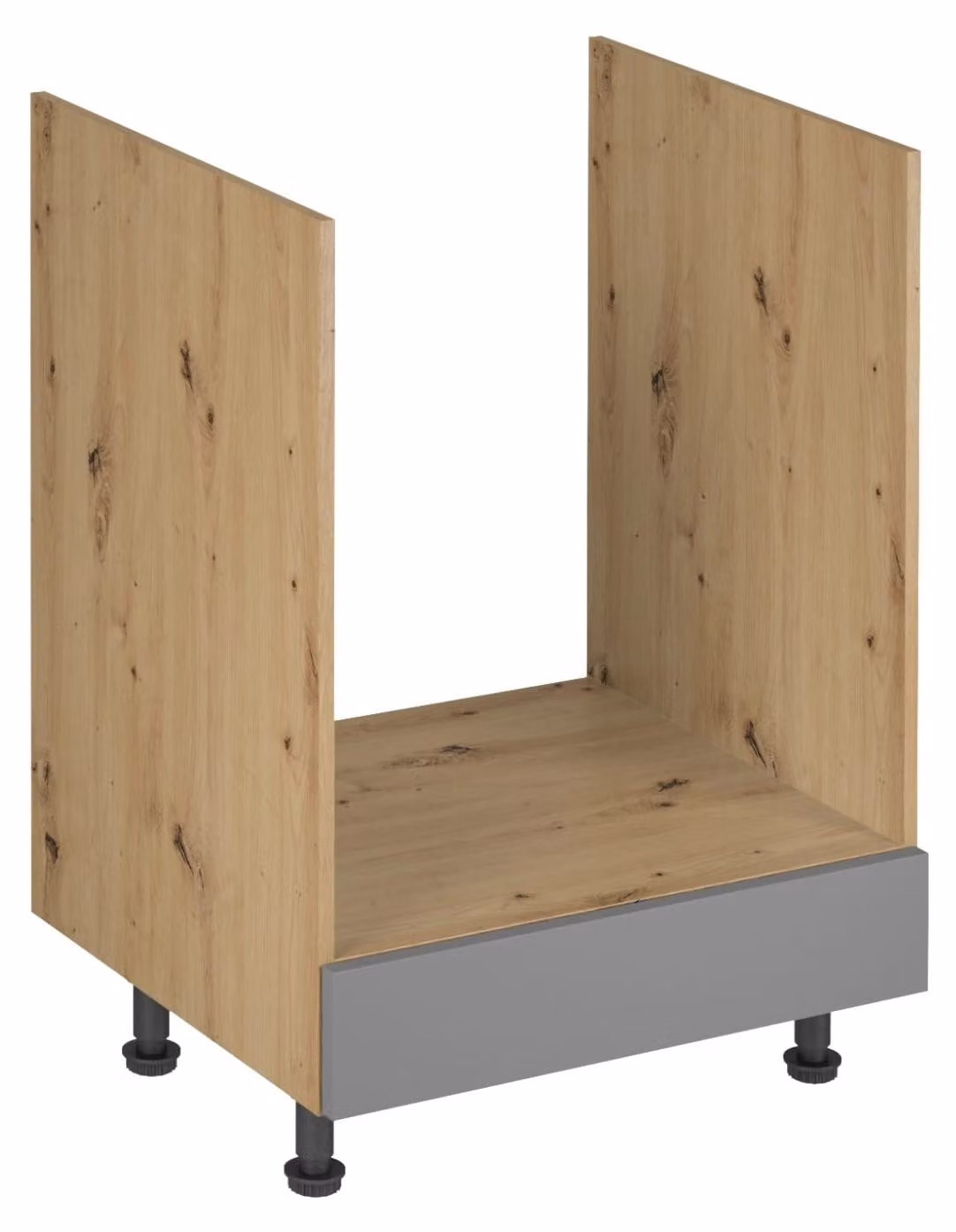 Mobile da cucina per forno a incasso VALEN - larghezza 60 cm, rovere artigianale / grigio-beige