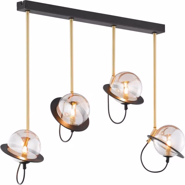 Lampada sospesa moderna nero oro 80cm 4xG9 Jupiter Planet