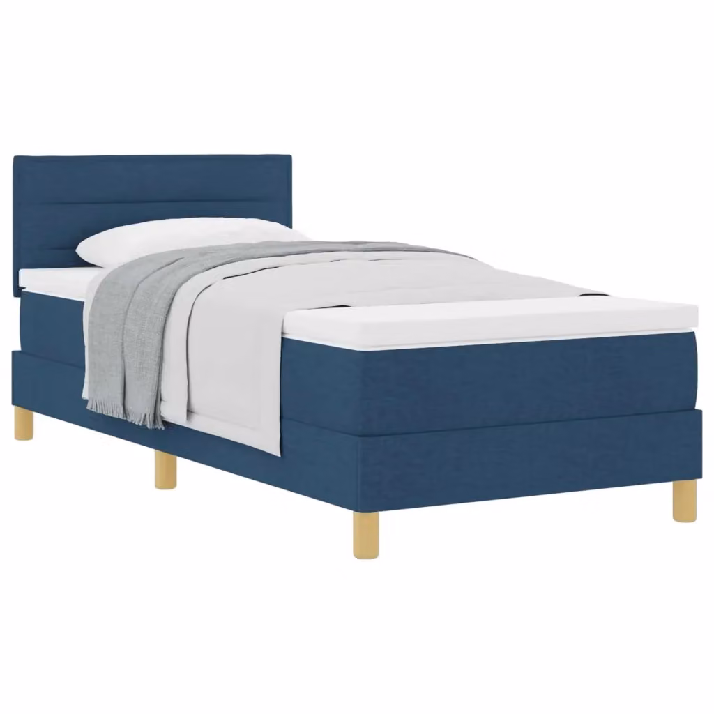 Letto ibrido con testiera e cuscino vidaXL in tessuto blu L: 100 cm, P: 200 cm, H: 203 cm – 2