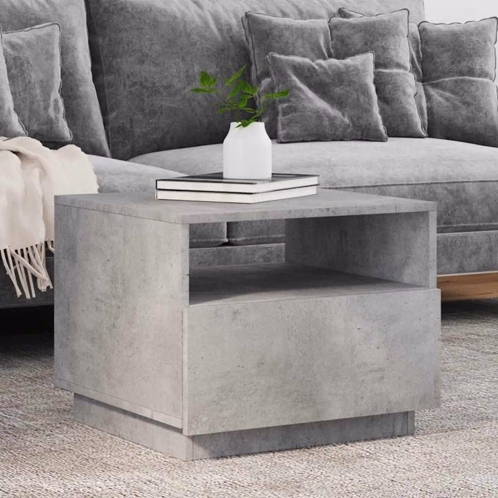 vidaXL Tavolino da Soggiorno Moderno in Composito Grigio L: 50 cm, P: 49 cm, H: 40 cm