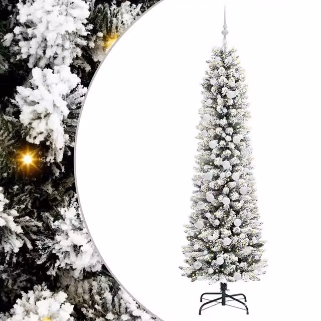 Albero di Natale artificiale moderno vidaXL bianco con 300 LED luce bianca calda, Altezza: 210 cm