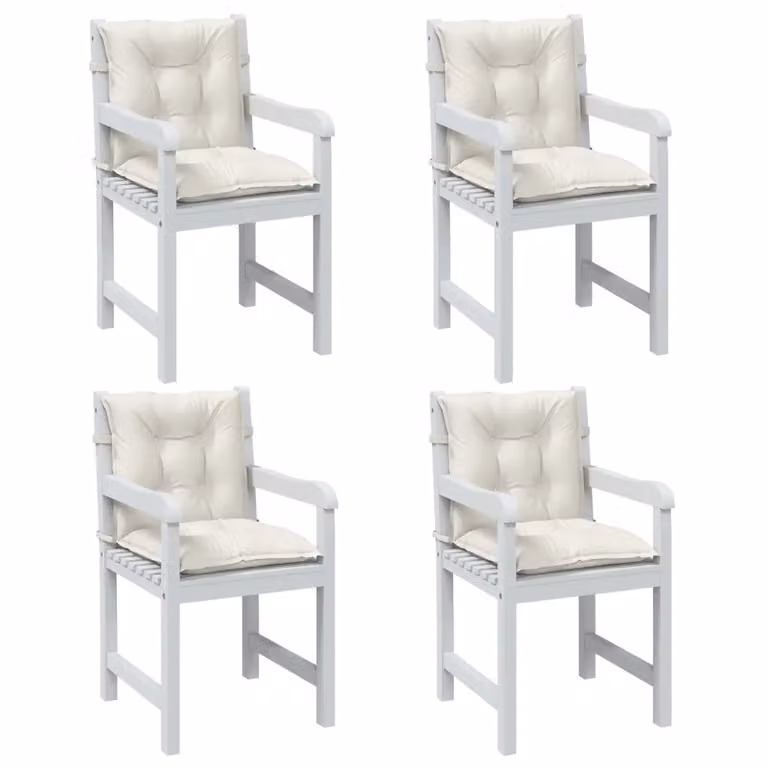 Set di 4 cuscini per sedia vidaXL in tessuto beige, resistenti ai raggi UV e antiscivolo, L: 100 cm, H: 50 cm, P: 7 cm