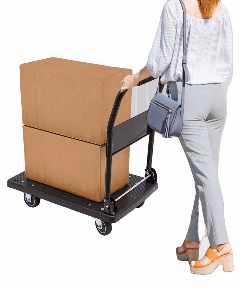 Carrello piattaforma, capacità di carico 150 kg, dimensioni 48*72*85 cm, 4 ruote silenziose, spessore del tubo 1,5 mm, non richiede assemblaggio
