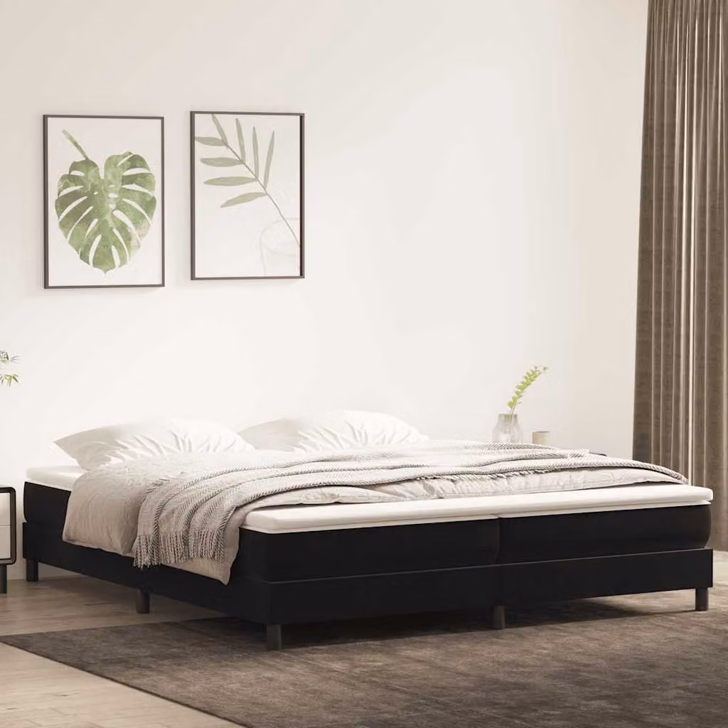 Letto a molle vidaXL in velluto nero senza materasso L: 203 cm, P: 213 cm