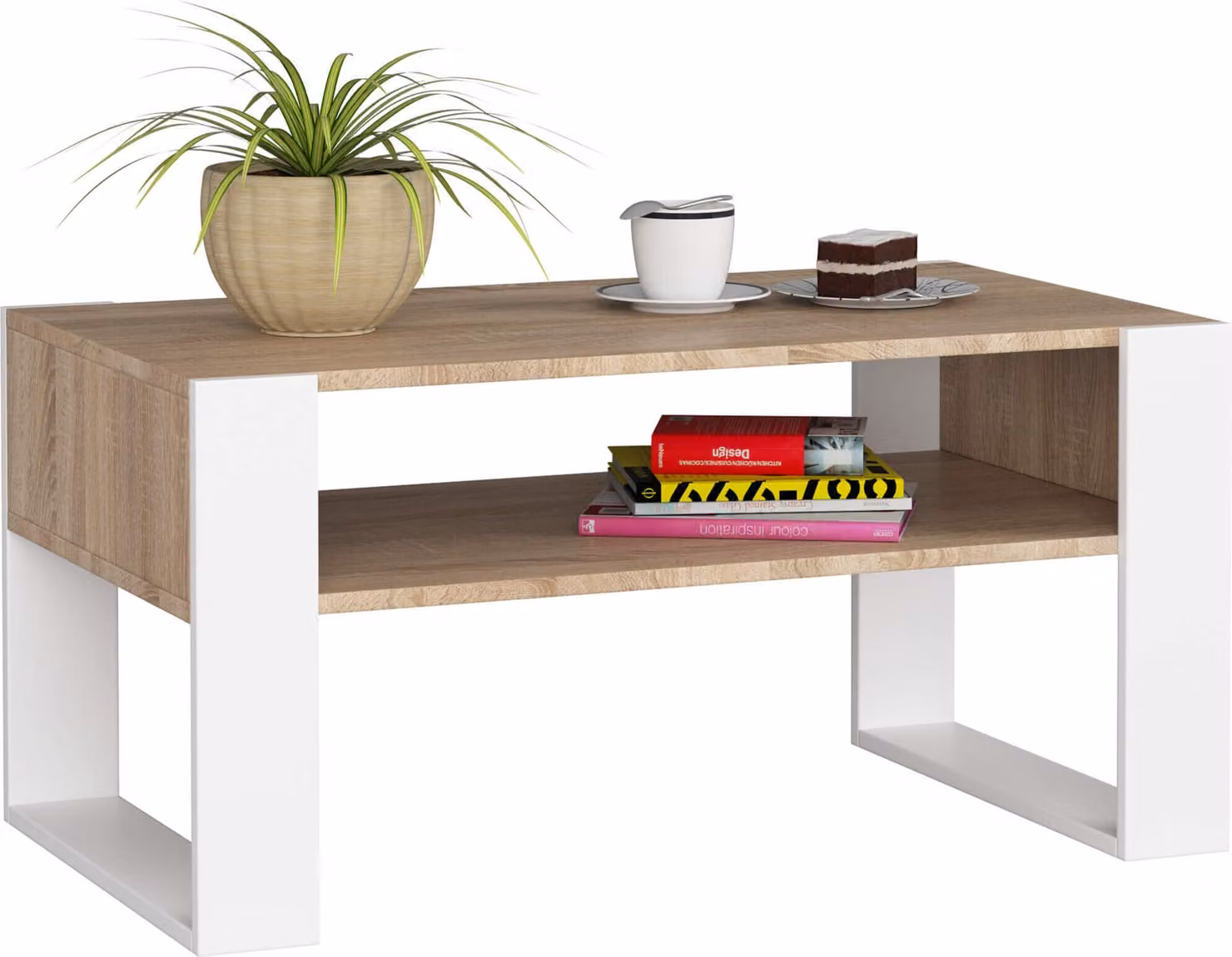 Akord Tavolino Da Caffè Domi Rovere Sonoma/Bianco 92X53X45 Cm