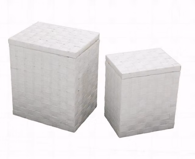 Cestone in carta bianco con fodera rimovibile VACCHETTI L: 45 cm, P: 35 cm, H: 54 cm
