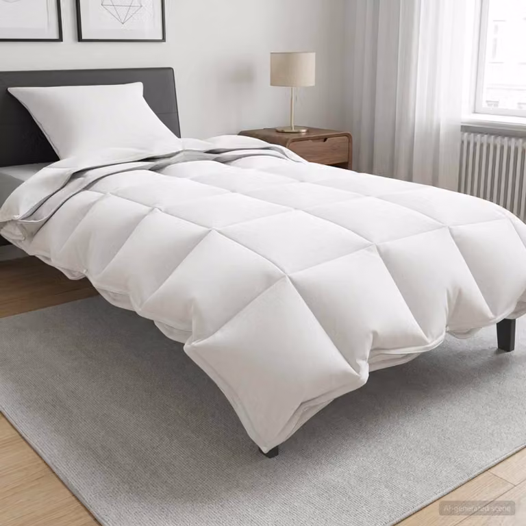 Piumone Completo Annuale vidaXL in Fibra di Bambù Bianco L: 135 cm x P: 220 cm