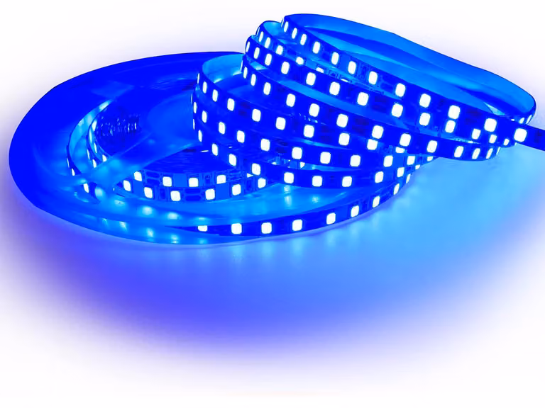 Striscia LED, 5 metri, blu, 12V, 2835, 600 LED, larghezza 5 mm, grado di protezione IP20