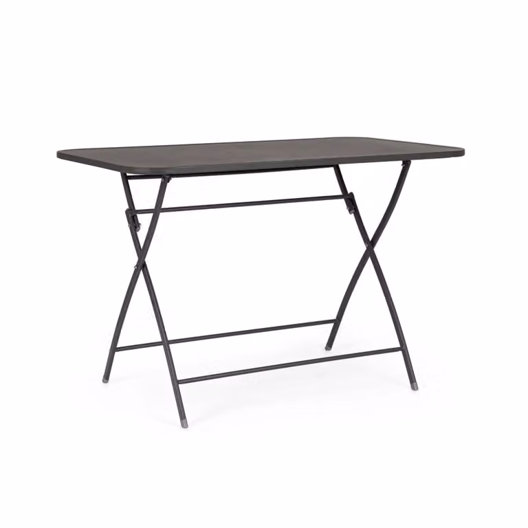 Tavolo rettangolare YVONNE in acciaio antracite, pieghevole, 110×70×72 cm