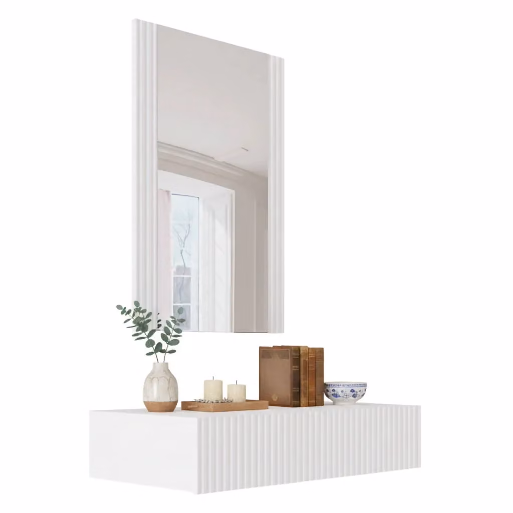 Mobile da ingresso DMORA Premolo con specchio, bianco – 2