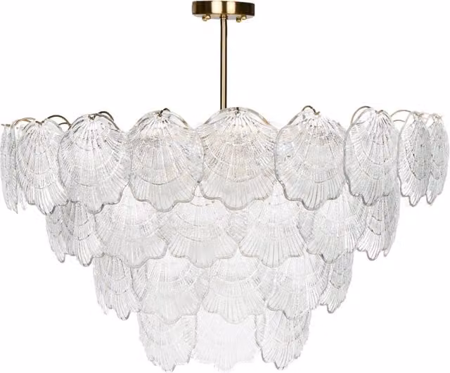 Lampadario in ottone, metallo e vetro ⌀ 80 cm Lampada a sospensione stile glamour