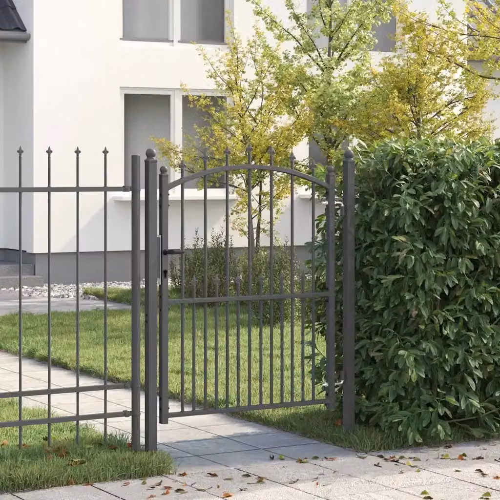 Cancello per recinzione a battente singolo Emmen in acciaio antracite L: 150 cm, H: 100 cm – 2