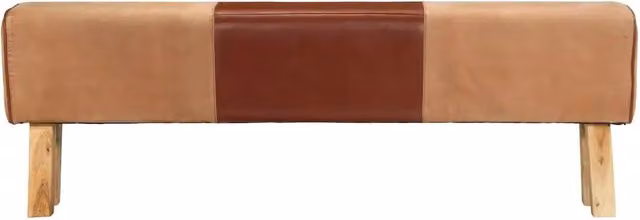 Panca da Palestra 160cm Vera Pelle Marrone e Massello di Acacia CFW4097964