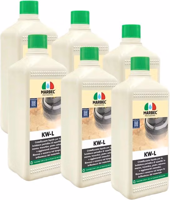 Cristallizzante liquido trasparente per marmo Marbec KW-L confezione da 6 x 1 l – 1