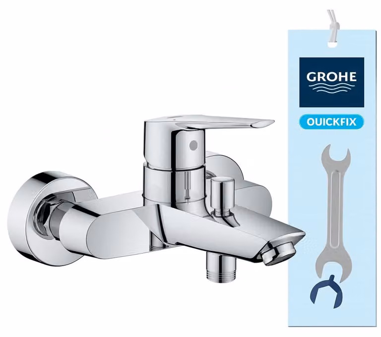 Miscelatore monocomando per bagno e doccia, cromato, da montare a parete, con cartuccia da 35 mm