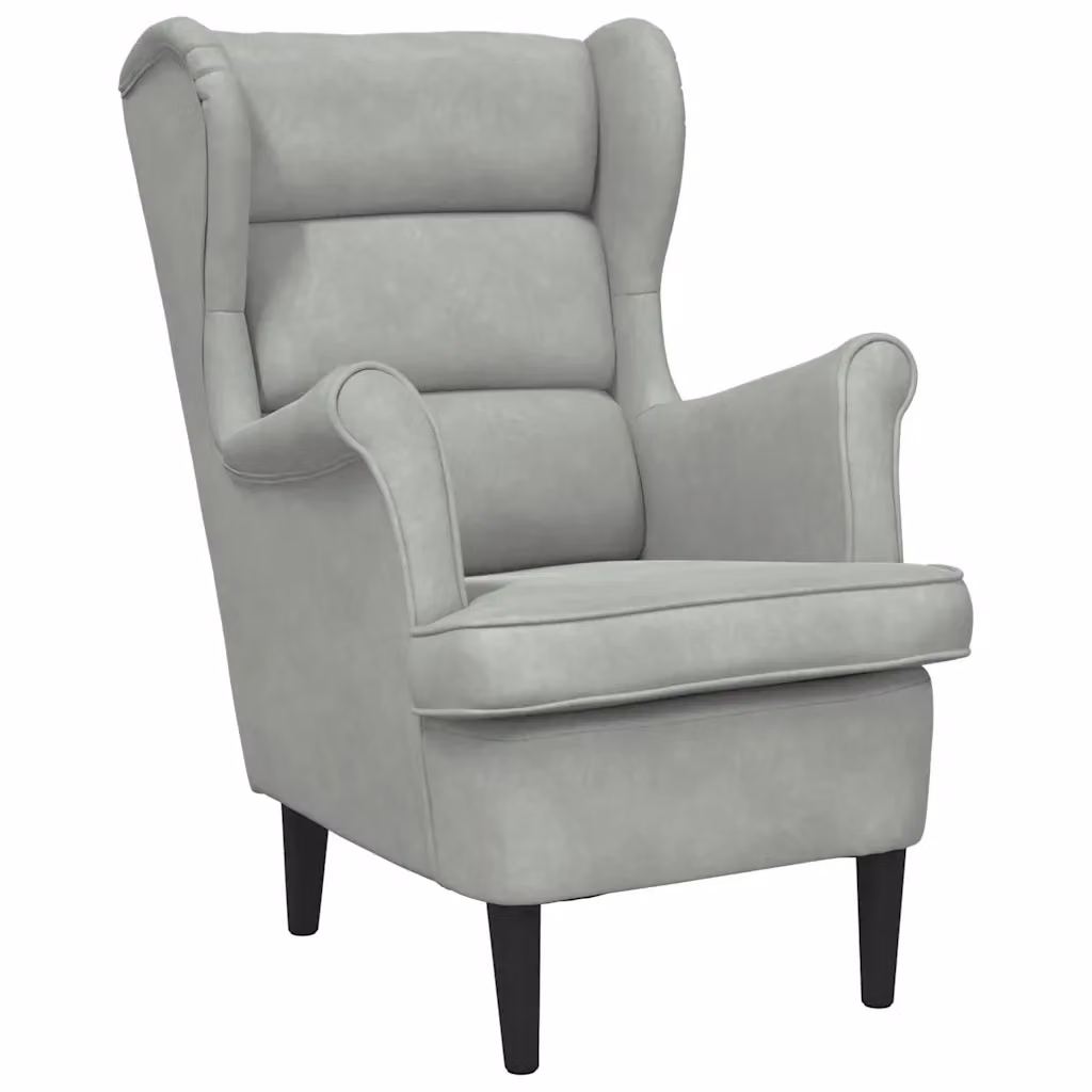Poltrona moderna in velluto grigio vidaXL – 2