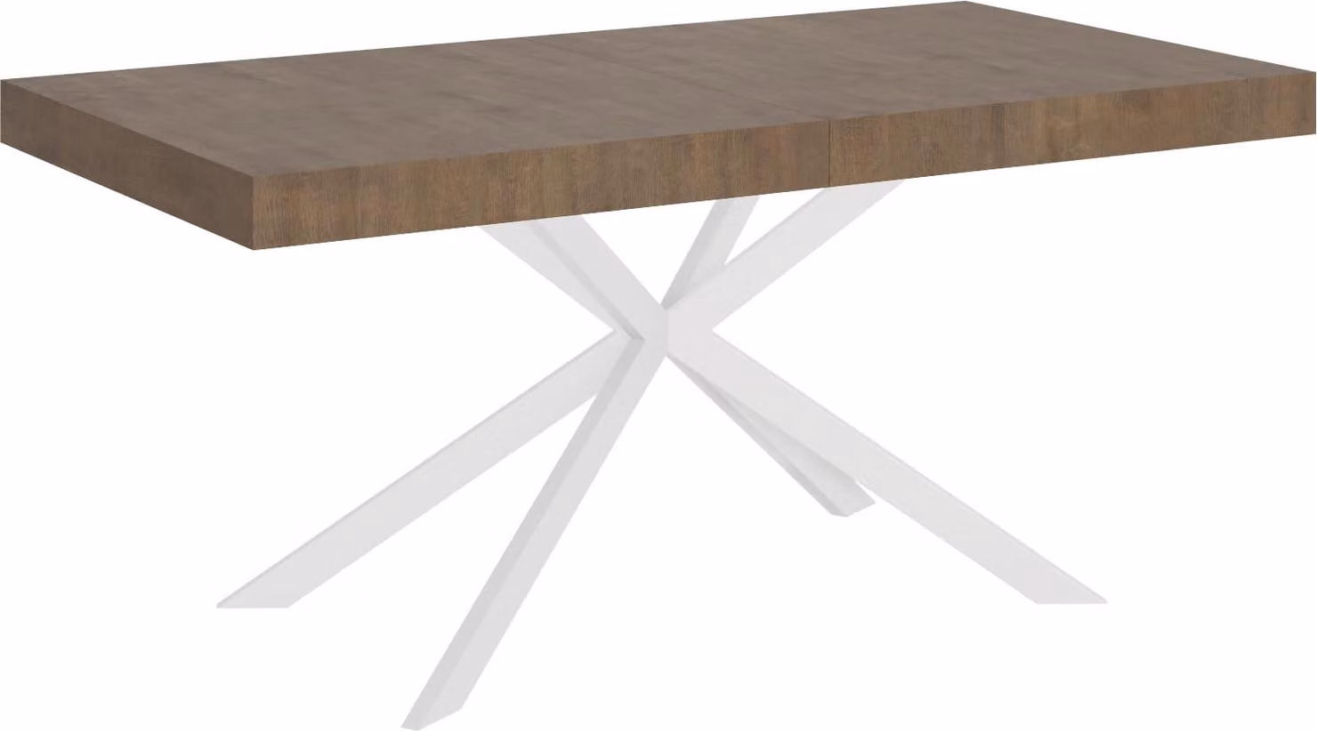 ITYHOME - Tavolo allungabile 160/244x80 cm Plaker noce gambe bianche