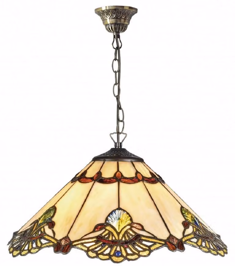 Casa Padrino Lampada a sospensione Tiffany Multicolore Ø 40 x H. 93 cm - Lampada a sospensione realizzata a mano in 264 parti