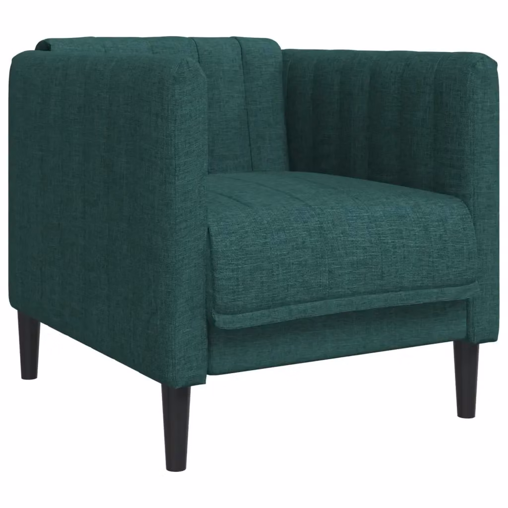 Poltrona moderna vidaXL in tessuto verde con braccioli e imbottitura in schiuma per soggiorno – 2