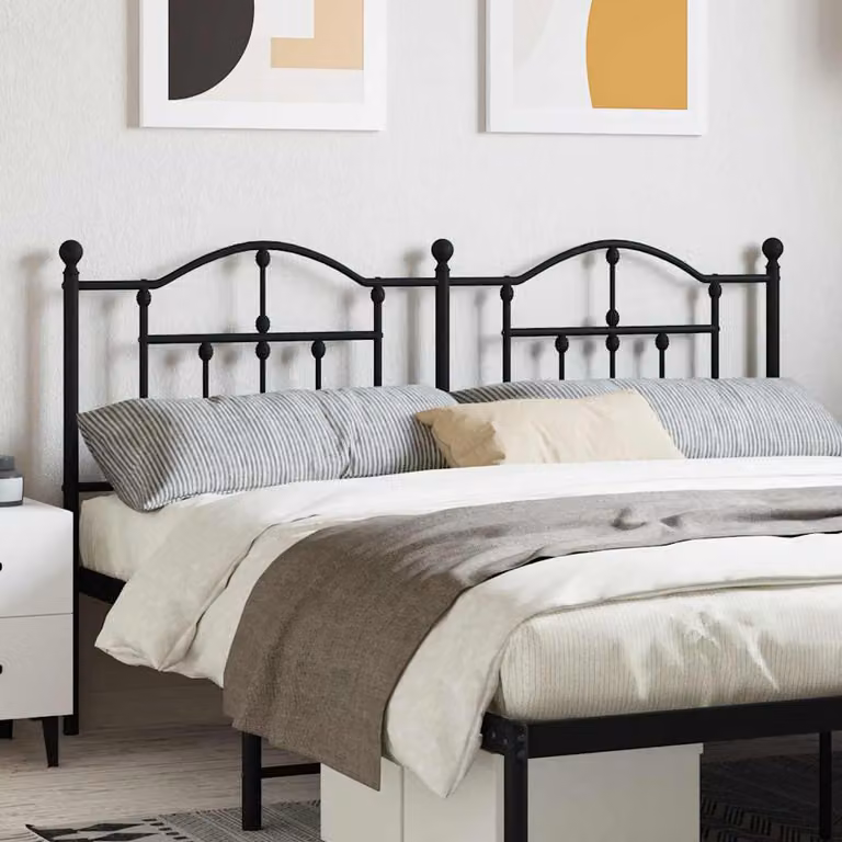 Testiera di ricambio vidaXL in metallo nero laccato per letto 160x200 cm