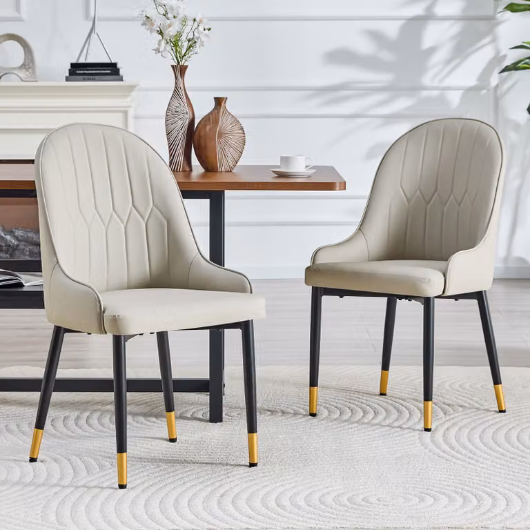 Set di 2 sedie da pranzo okwish, con schienale, stile "poster", imbottitura del sedile altamente elastica, design ergonomico, colore grigio caldo
