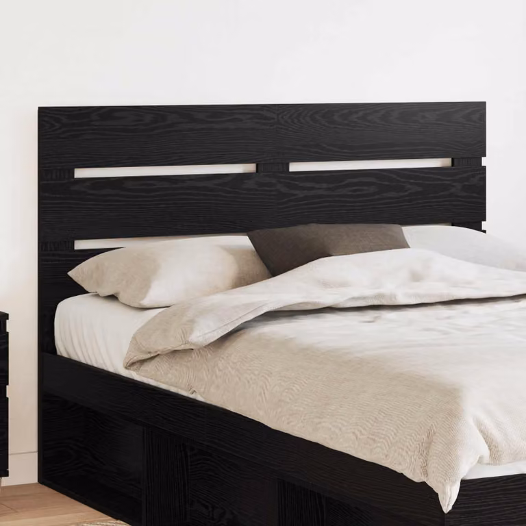 Testiera per letto moderna vidaXL in legno ingegnerizzato nero opaco