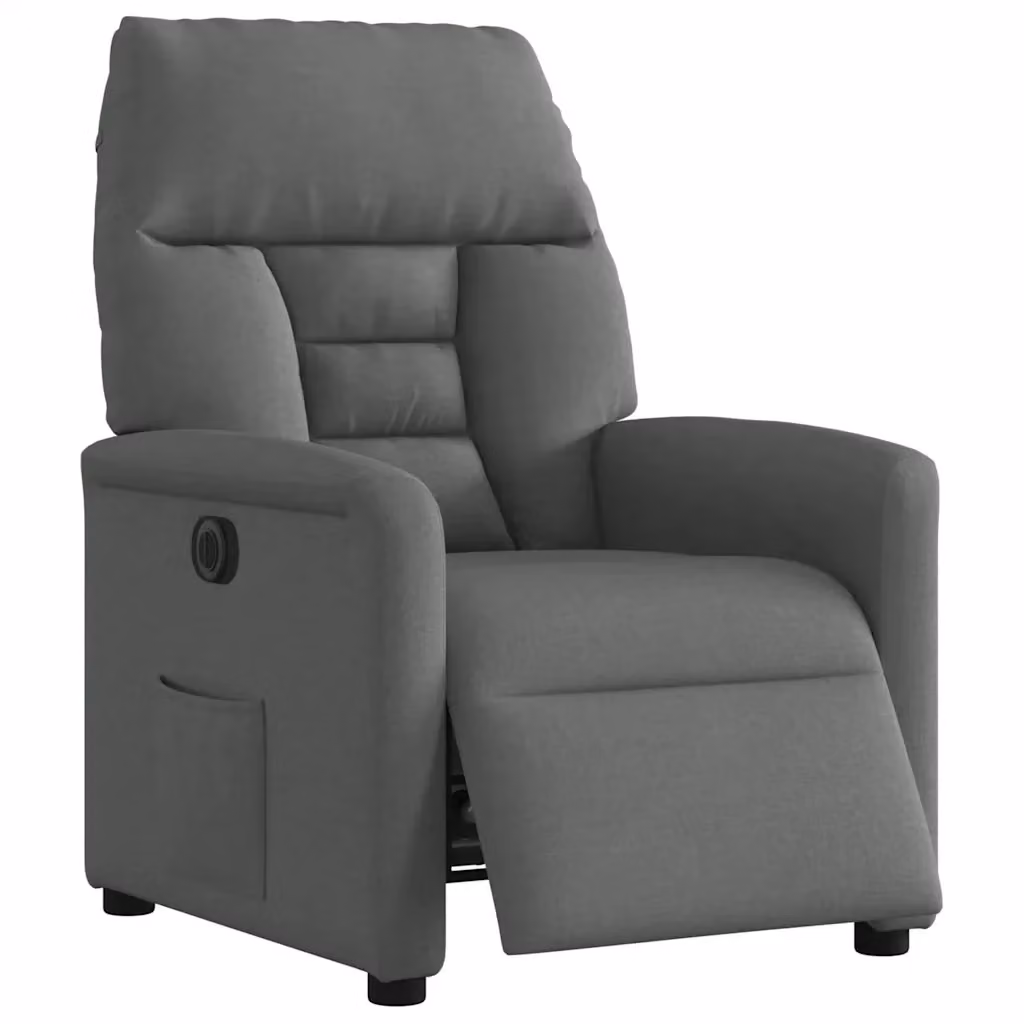 Poltrona Reclinabile Elettrica vidaXL in Tessuto Grigio con Braccioli e Funzione Auto-Return – 2