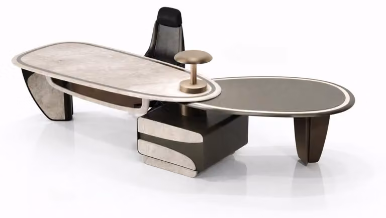 Scrivania moderna, postazione di lavoro, design, tavolo, lusso, stile