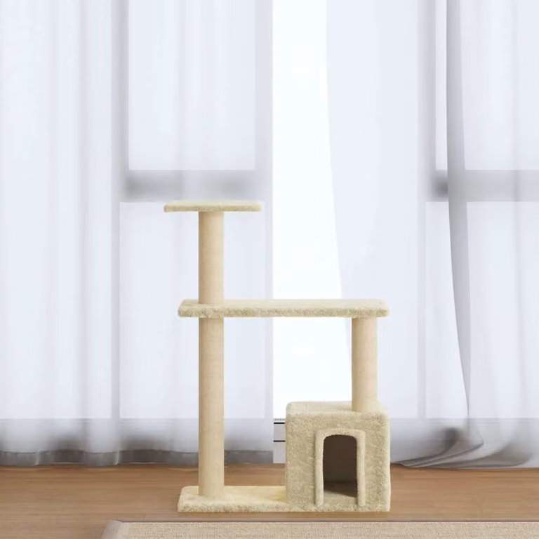 vidaXL Albero per Gatti con Tiragraffi in Sisal Beige Altezza: 70 cm