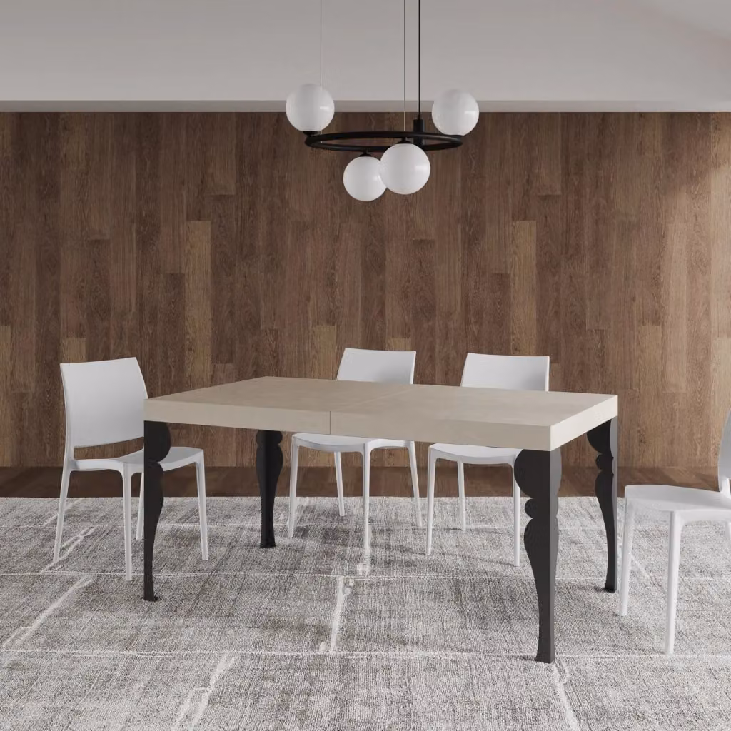 Tavolo Allungabile Moderno GIORDANOSHOP Beige e Antracite L/P/H: 160-264 x 90 x 77 cm – 2