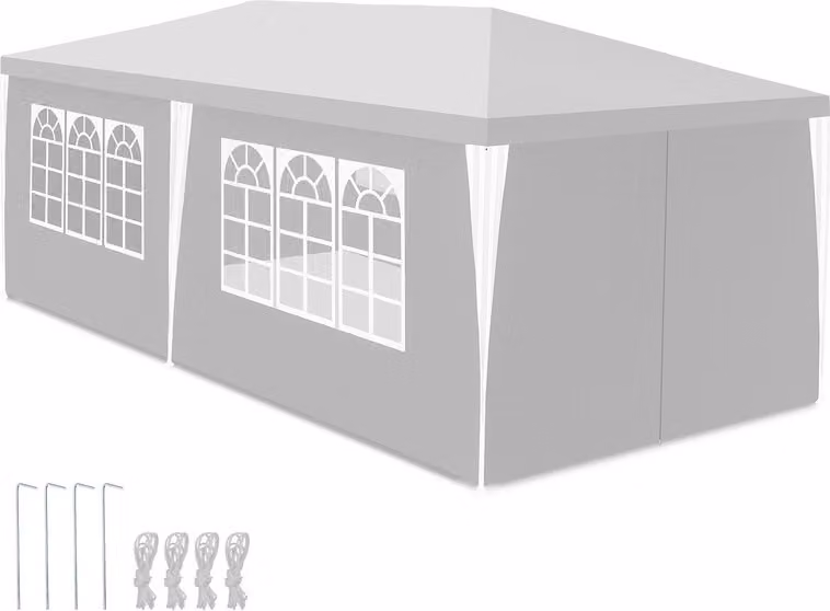 padiglione da giardino 3 x 3 m / 3 x 6 m con pannelli laterali Tenda impermeabile con tubi a spirale e ampie finestre, per feste, matrimoni, campeggio