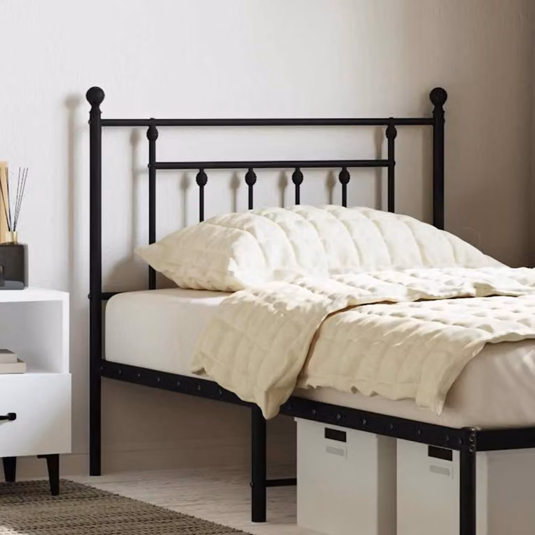 Testiera di ricambio vidaXL in metallo nero per letto 90x190 cm