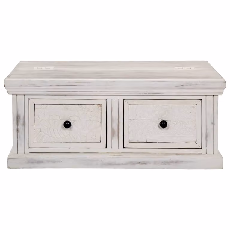 vidaXL Tavolino da salotto bianco 70x70x30 cm in legno massello di mango