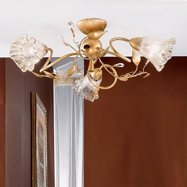EMMA Plafoniera Lampada a Soffitto a 3 Luci Stile Classico