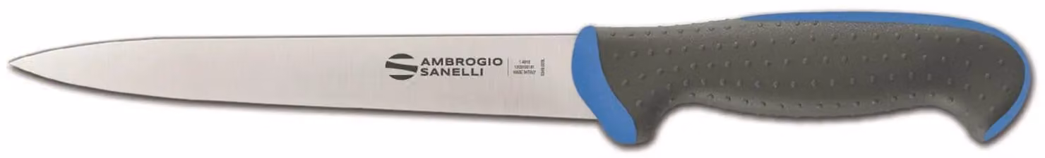 Coltello filettare flessibile, lama cm 18, colore blu, linea Tecna