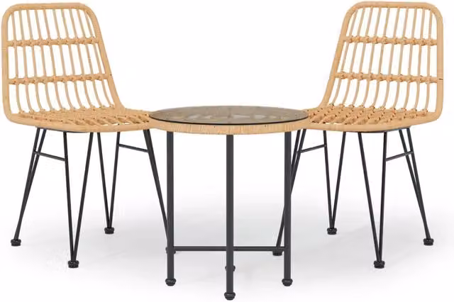 Set da Pranzo da Giardino 3 pz | Set Salotto da Giardino in Polyrattan