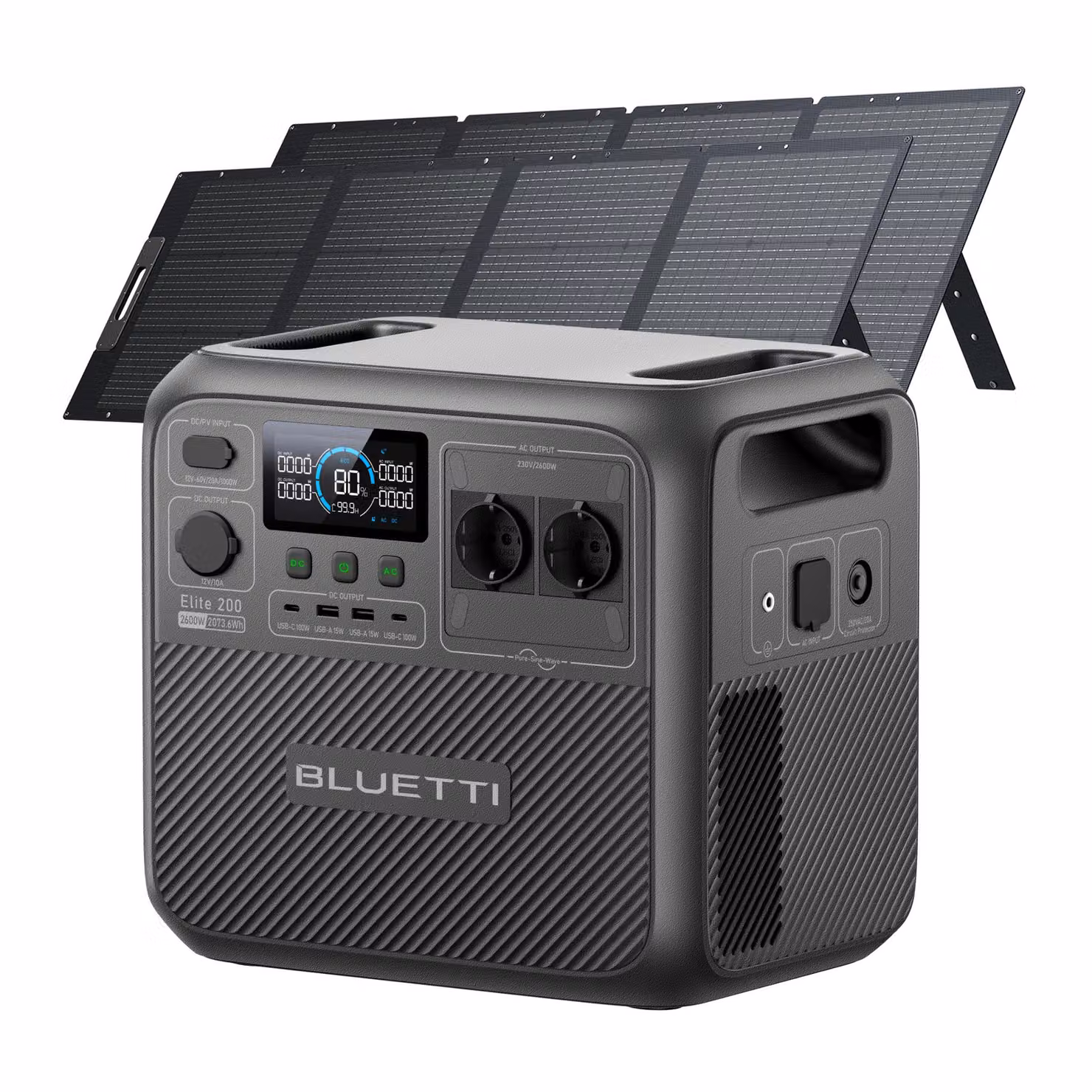 BLUETTI Elite 200 V2 Powerstation con 2 pannelli solari da 200 W, 2073 Wh per campeggio e viaggi on the road