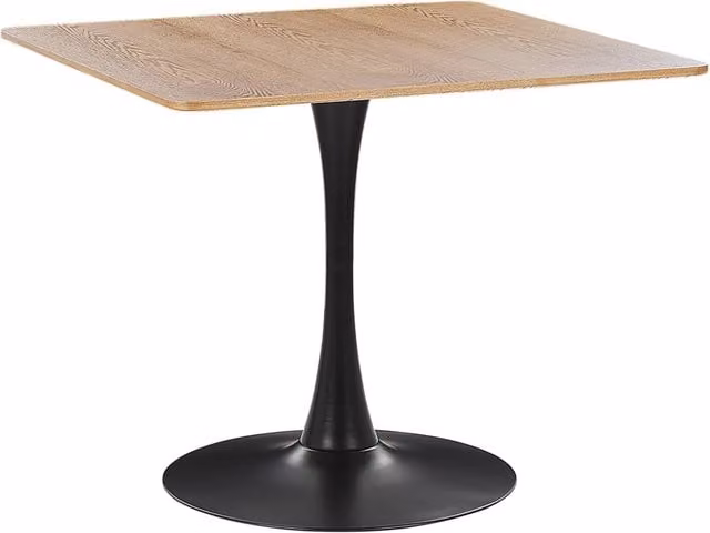 Tavolo da pranzo quadrato BELIANI in stile industriale con piano in MDF nero e base in metallo, L/P: 90 x 90 cm