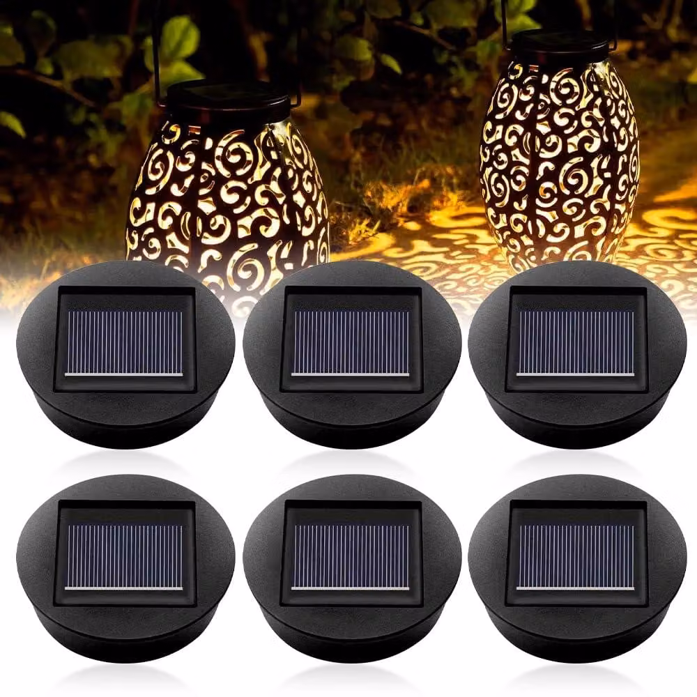 Set di 6 lampadine di ricambio a energia solare, LED, grado di protezione IP65, 8 cm, impermeabili